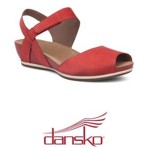 Dansko Vera Nubuck Sandal Red NIB size 40